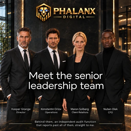 Phalanx Digital AI leadership team: Kasper Grange, Konstantin Orlov, Maren Solberg and Nulian Olek